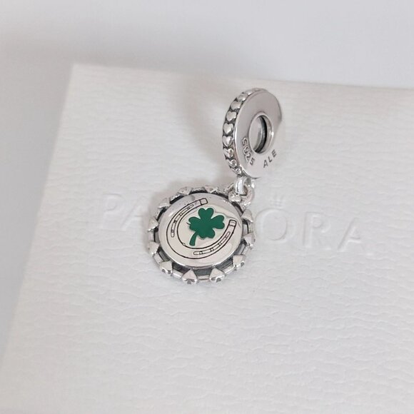 Pandora Ireland Exclusive Country Irish Dangle Clover Horseshoe Dangle Charm - Picture 4 of 8